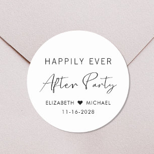 Happily Ever After Party Wedding Reception Classic Round Sticker