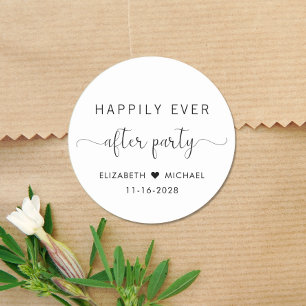 Happily Ever After Party Wedding Reception Classic Round Sticker