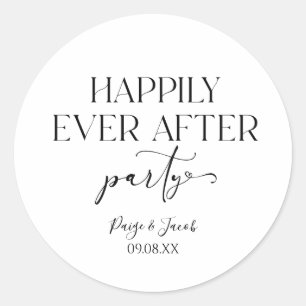 Happily Ever After Party Wedding Reception Classic Round Sticker