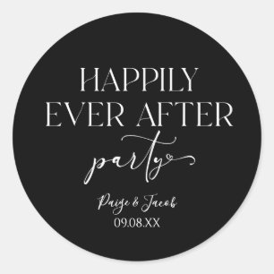 Happily Ever After Party Wedding Reception Classic Round Sticker