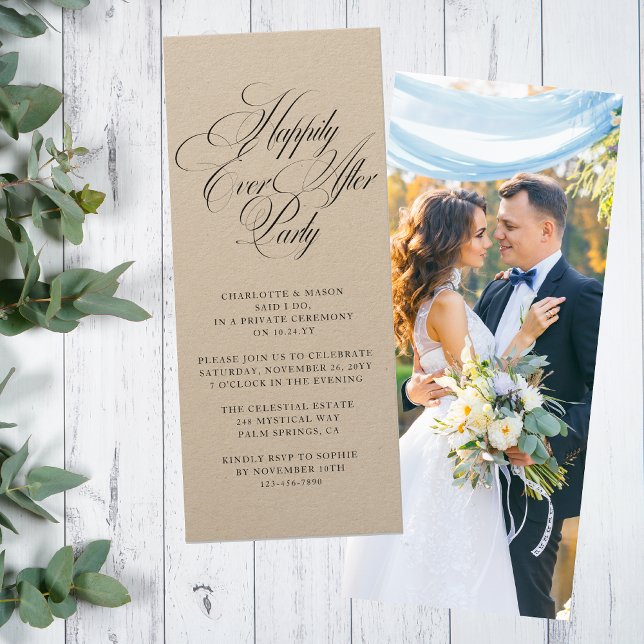 Happily Ever After Party Wedding Reception Elegant Invitation (Creator Uploaded)