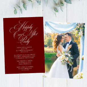 Happily Ever After Party Wedding Reception Elegant Invitation