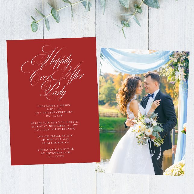 Happily Ever After Party Wedding Reception Elegant Invitation (Creator Uploaded)
