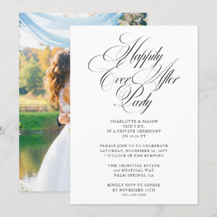 Happily Ever After Party Wedding Reception Elegant Invitation