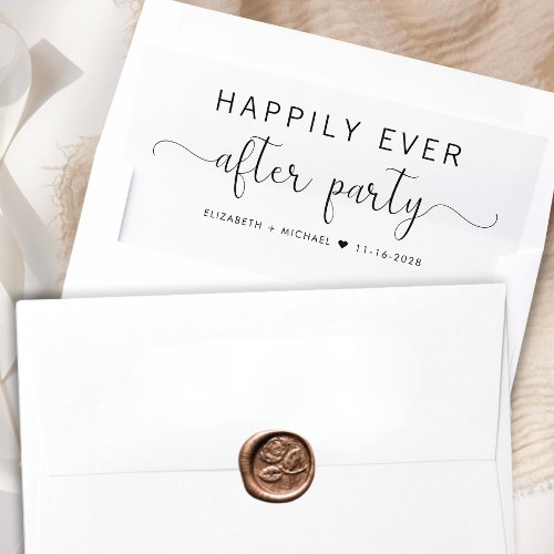 Happily Ever After Party Wedding Reception Envelope Liner