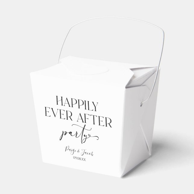Happily Ever After Party Wedding Reception Favor Boxes (Front Side)