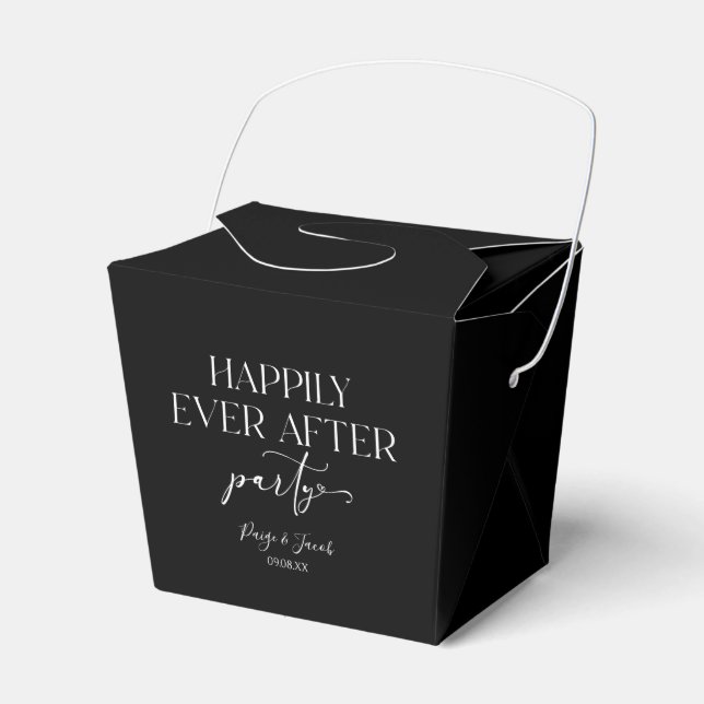 Happily Ever After Party Wedding Reception Favor Boxes (Front Side)