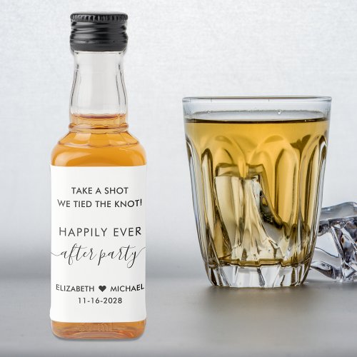 Happily Ever After Party Wedding Reception Favor Liquor Bottle Label