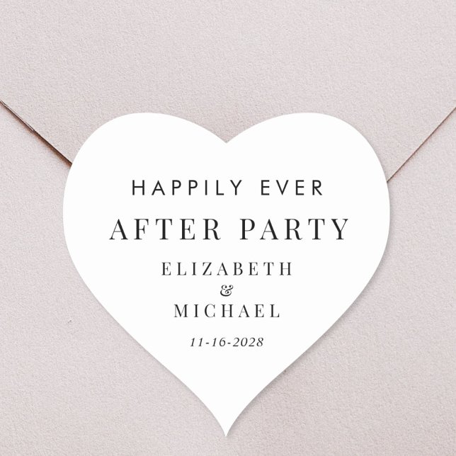 Happily Ever After Party Wedding Reception Heart Sticker (Creator Uploaded)