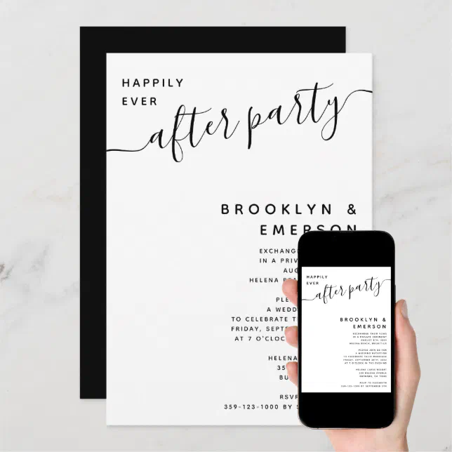 Happily Ever After Party Wedding Reception Invitation Zazzle 6315