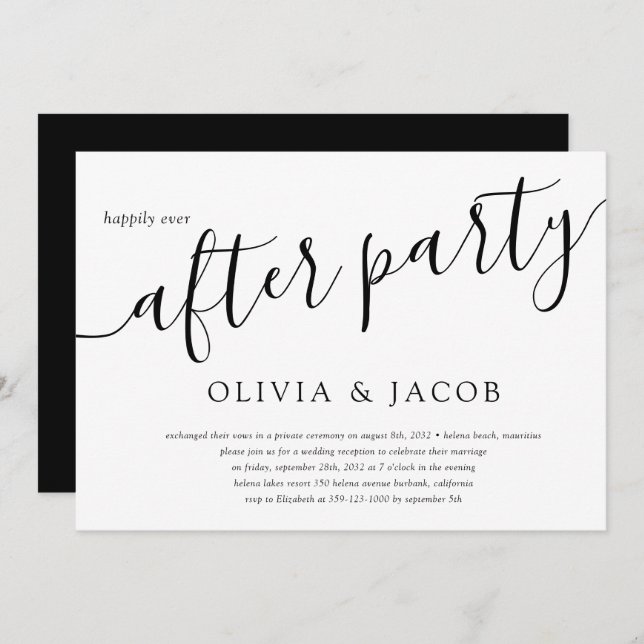 Happily Ever After Party Wedding Reception Invitation (Front/Back)