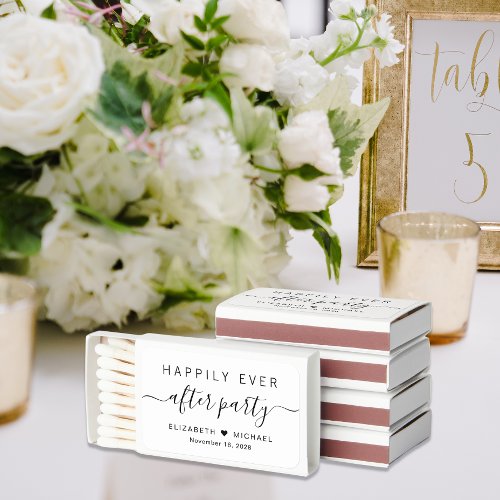 Happily Ever After Party Wedding Reception Matchboxes