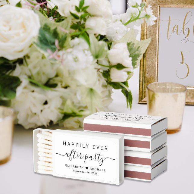 Happily Ever After Party Wedding Reception Matchboxes (Creator Uploaded)
