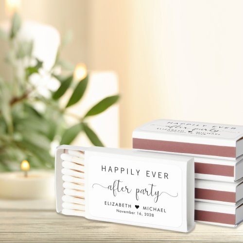 Happily Ever After Party Wedding Reception Matchboxes