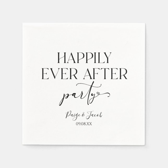 Happily Ever After Party Wedding Reception Napkins (Front)