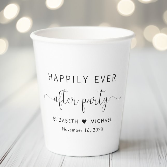 Happily Ever After Party Wedding Reception Paper Cups (Creator Uploaded)