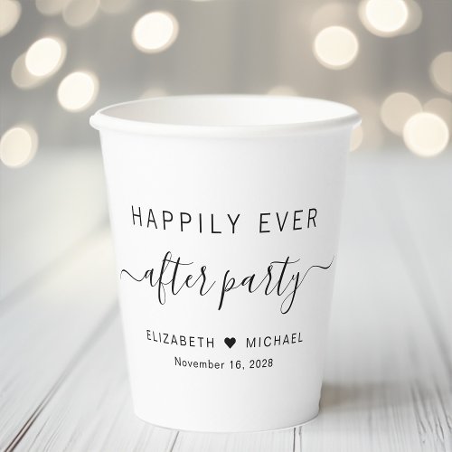 Happily Ever After Party Wedding Reception Paper Cups
