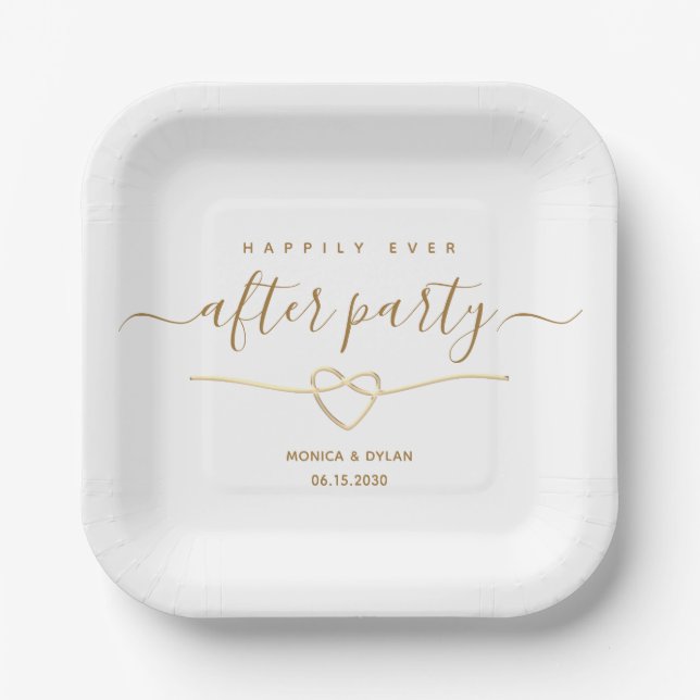 Happily Ever After Party Wedding Reception Paper Plates (Front)