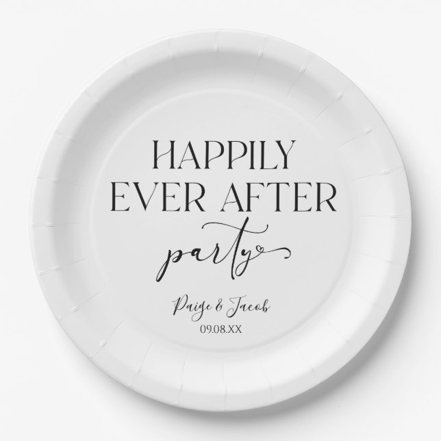 Happily Ever After Party Wedding Reception Paper Plates (Front)