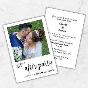 Happily Ever After Party Wedding Reception Photo Invitation