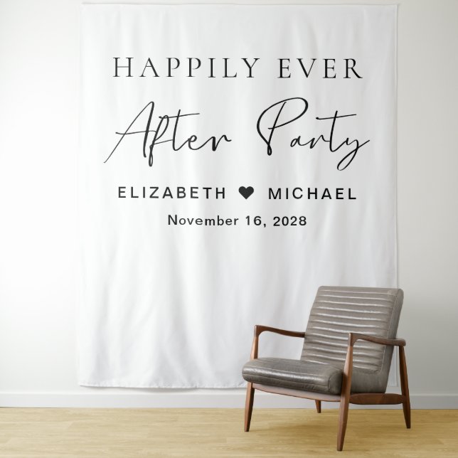 Happily Ever After Party Wedding Reception Tapestry (In Situ)