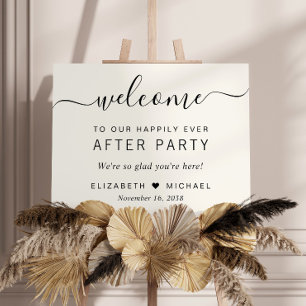 Happily Ever After Party Wedding Reception Welcome Foam Board