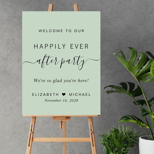 Happily Ever After Party Wedding Reception Welcome Foam Board