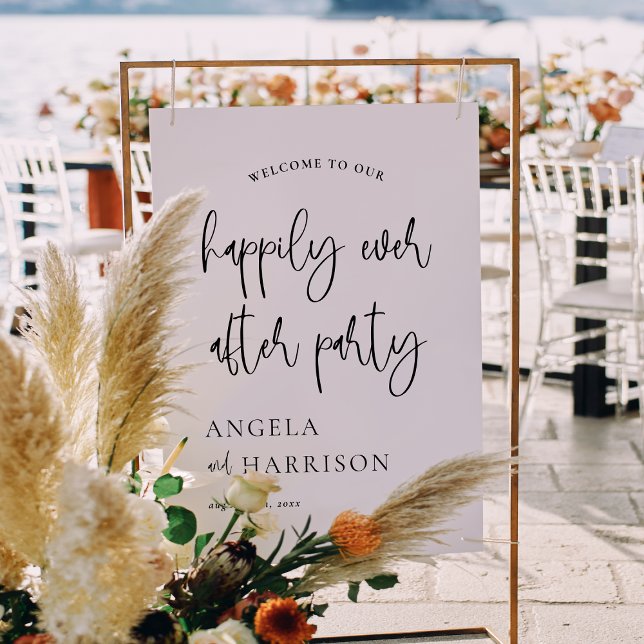Happily Ever After Party Wedding Welcome Sign (Welcome Sign Mock-up)