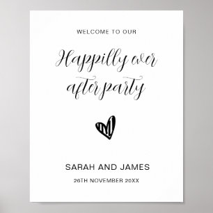 Happily ever after party welcome wedding welcom poster