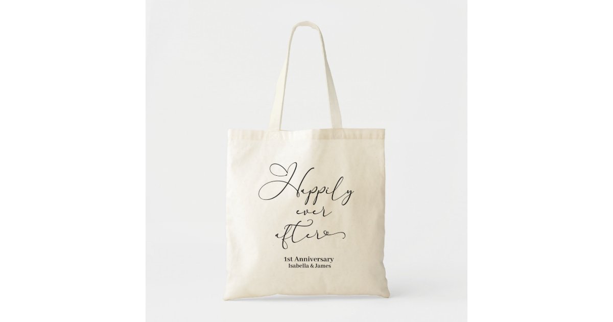 Happily Ever After Personalized 1st Anniversary Tote Bag
