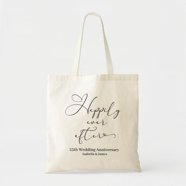 Happily Ever After Personalized 25h Anniversary  Tote Bag (Front)