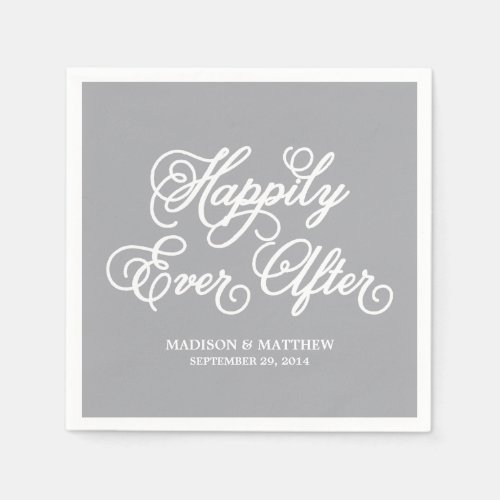 Happily Ever After  Personalized Paper Napkins