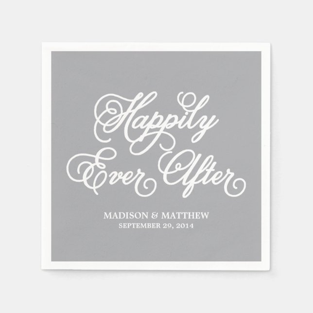 Happily Ever After | Personalized Paper Napkins (Front)