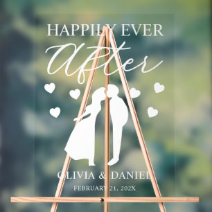 Happily Ever After Personalized Wedding Acrylic Sign