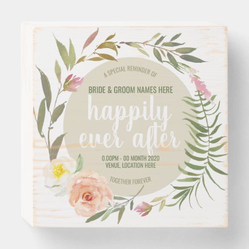 Happily Ever After _ Personalized Wedding Bouquet Wooden Box Sign