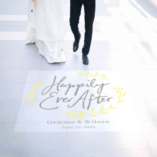 Happily Ever After Personalized Wedding  Floor Decals