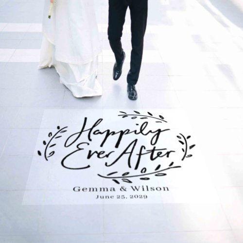 Happily Ever After Personalized Wedding Floor Decals