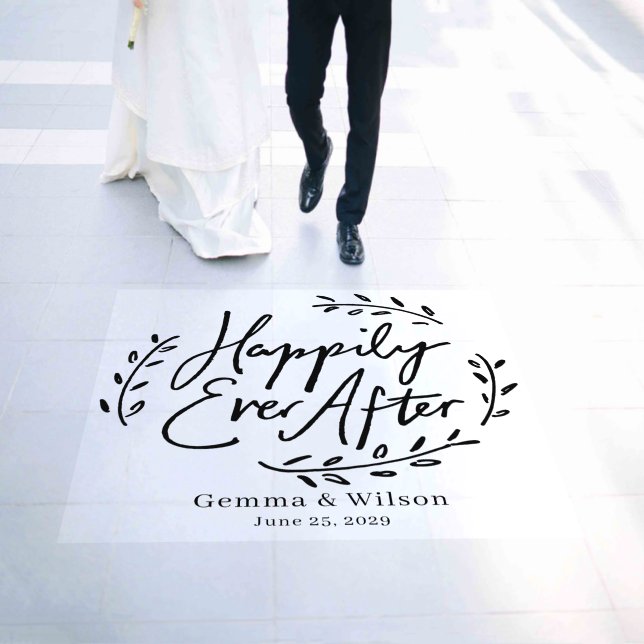 Happily Ever After Personalized Wedding Floor Decals (Wedding)