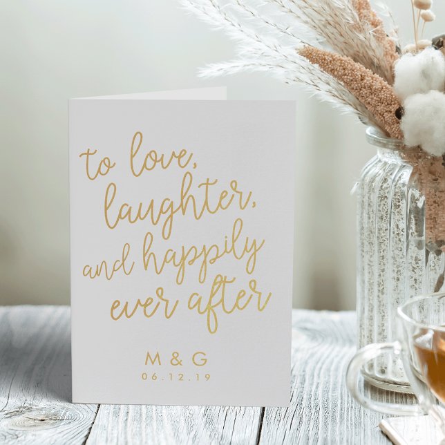 Happily Ever After | Personalized Wedding Gold Foil Card (Creator Uploaded)
