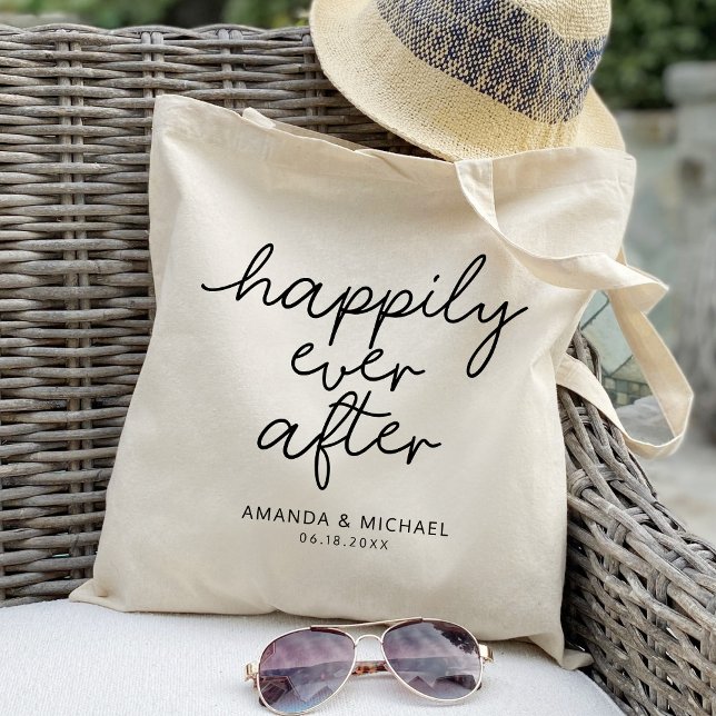 Happily ever after personalized wedding tote bag (Creator Uploaded)