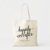 Happily ever after Personalized Wedding Welcome Tote Bag (Front)