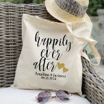 "Happily ever after" Personalized Wedding Welcome Tote Bag<br><div class="desc">Check out over 100 popular styles of wedding tote bags from the "Wedding Tote Bags" collection of my shop!</div>