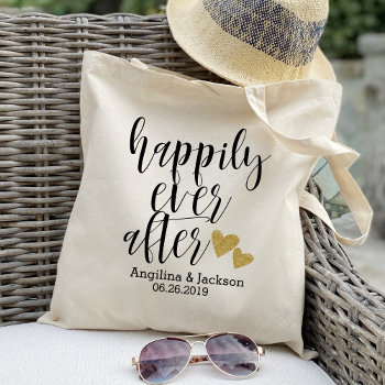 "happily Ever After" Personalized Wedding Welcome Tote Bag by Precious_Presents at Zazzle