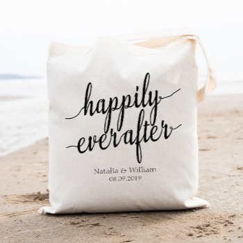 Happily Ever After Personalized Wedding Welcome Tote Bag by Precious_Presents at Zazzle