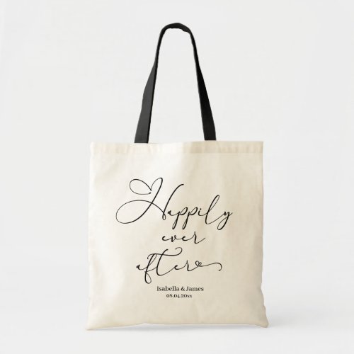 Happily Ever After Personalized Wedding Welcome  Tote Bag