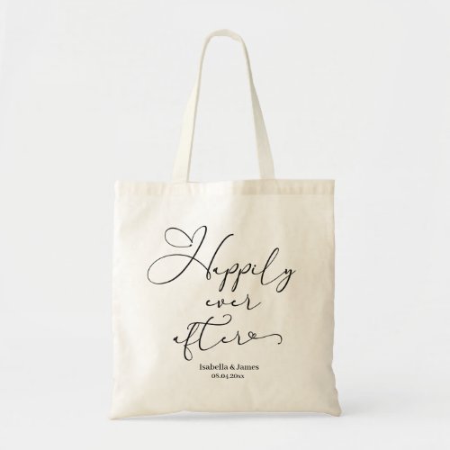 Happily Ever After Personalized Wedding Welcome  Tote Bag