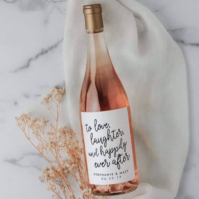 Happily Ever After | Personalized Wedding Wine Label (Creator Uploaded)