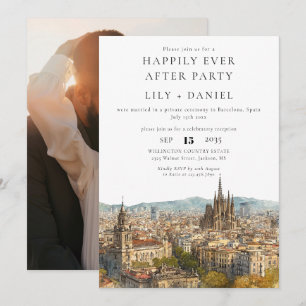 Happily Ever After Photo Barcelona Wedding Invitation