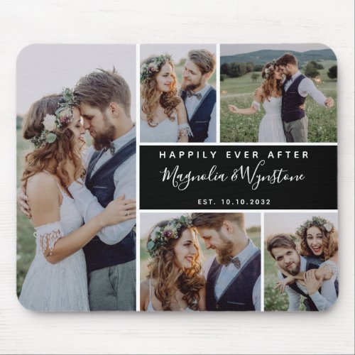 Happily Ever After Photo Collage Wedding Keepsake Mouse Pad