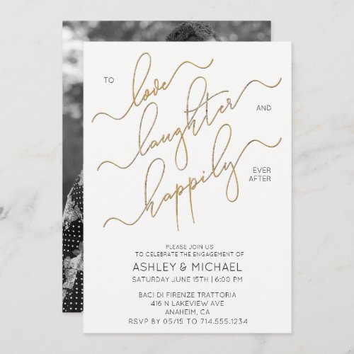 Happily Ever After Photo Engagement Party Invite